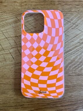Sonix Orange and Pink Checkered Wave iPhone Case